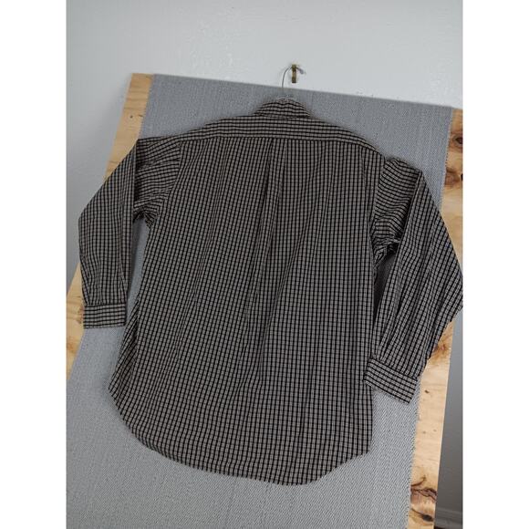 Vintage Ralph Lauren Blake Shirt Mens Large Brown/Navy Check Button Down Preppy - Picture 7 of 12